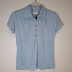 Sport Haley Light Blue Gold Button Golf Top Size S
